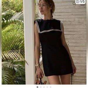 Doen MONROE DRESS IN BLACK, Linen Dress NWT Size 00/XXS